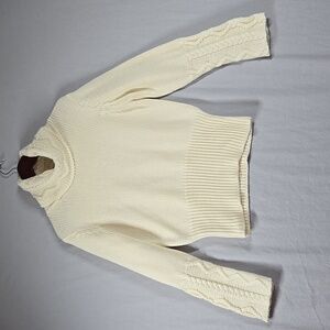 Isabella Bird Knit Turtleneck Sweater Cream Women's Size Medium